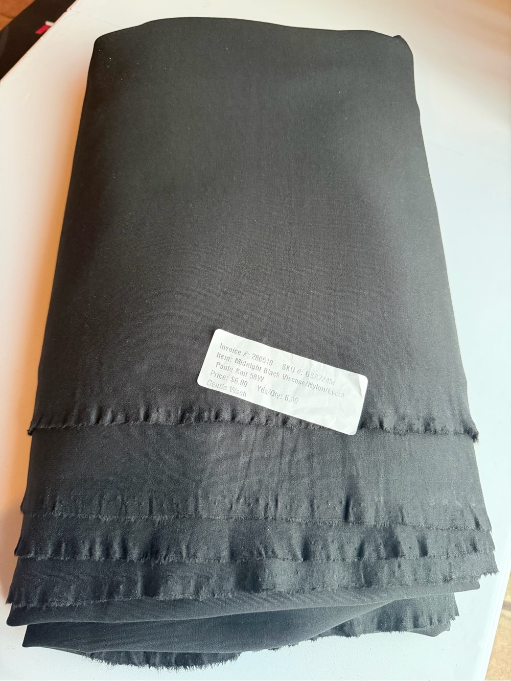 Black Fabric Bolt - Solid Black Material